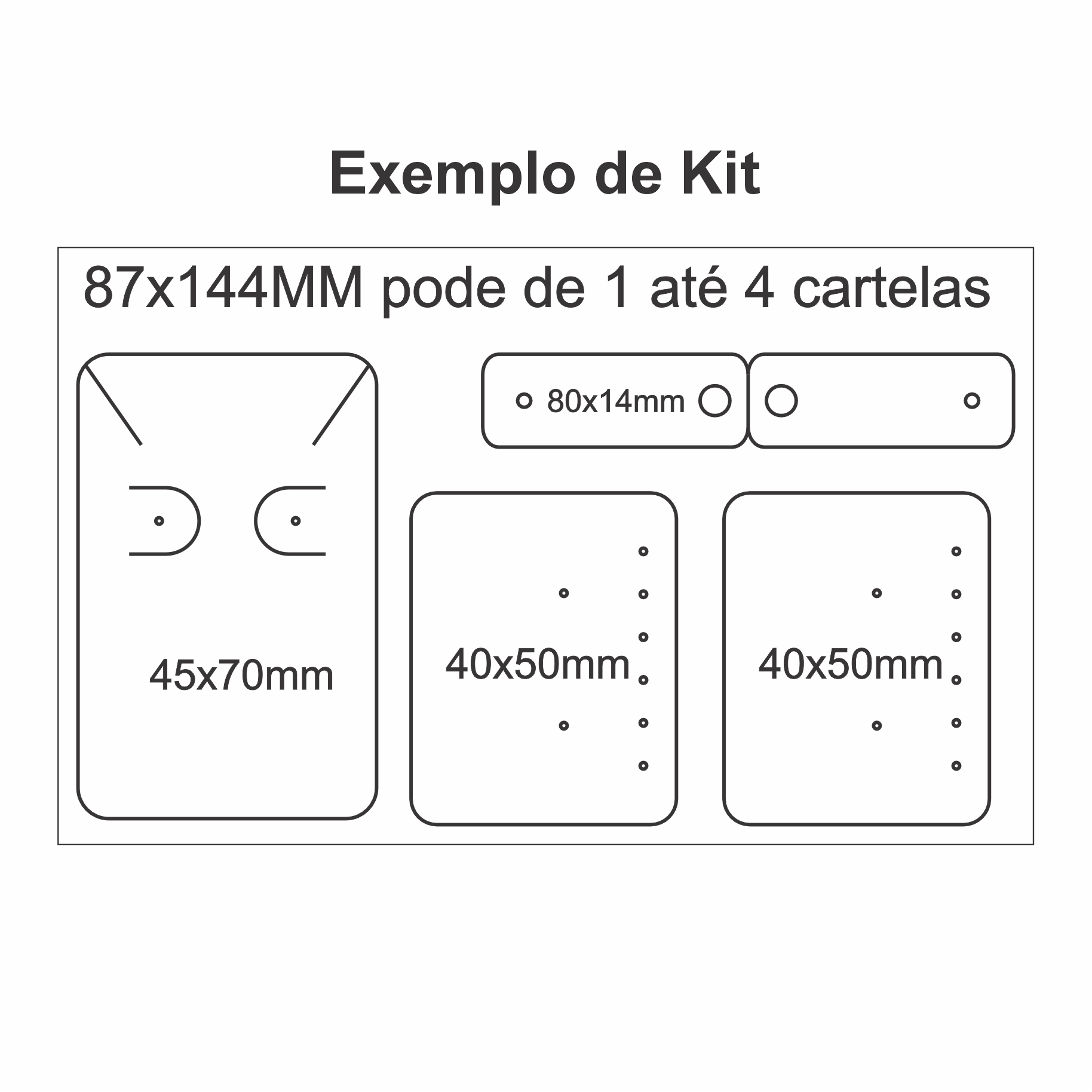 Kit de Cartelas Personalizadas 8,7x14,4cm